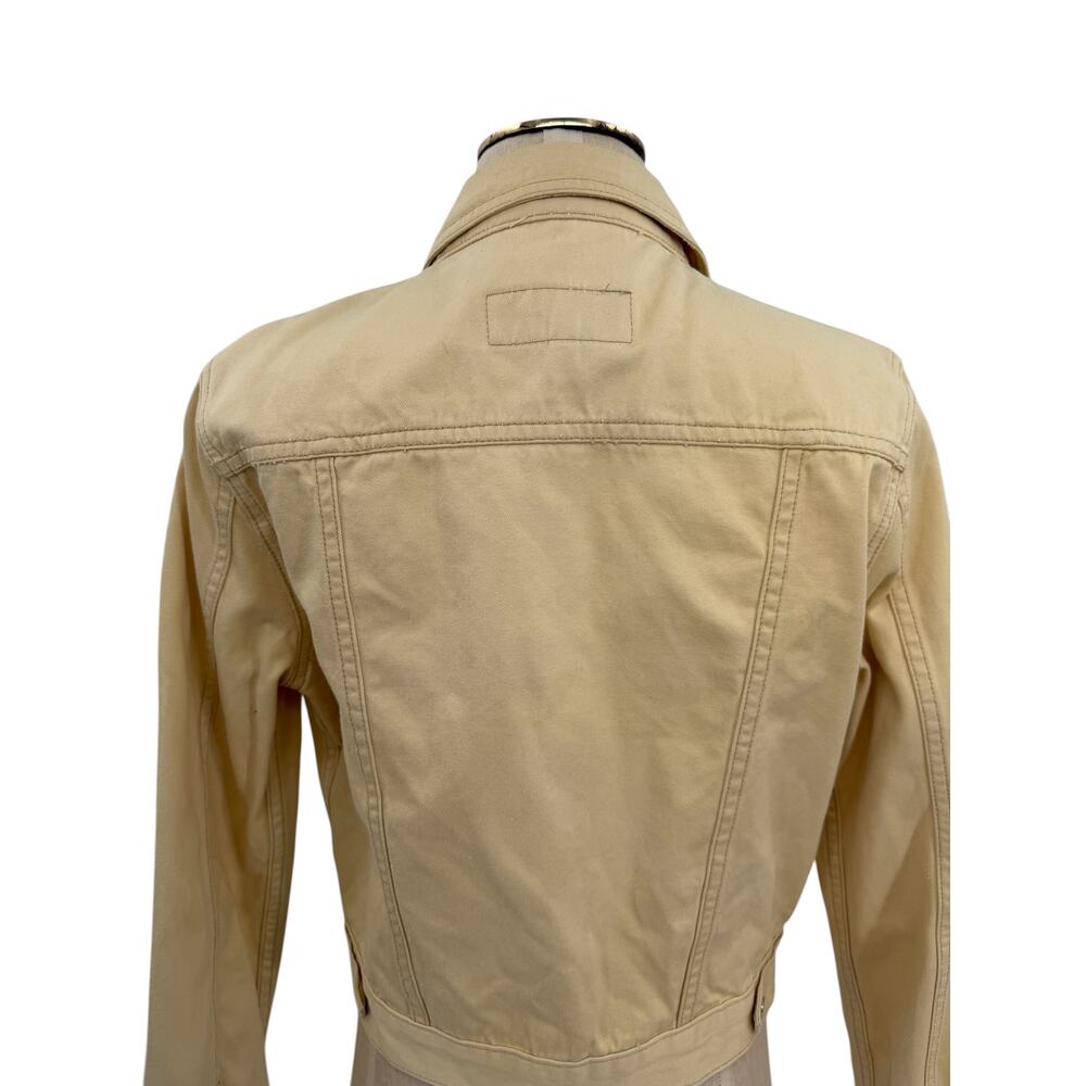 The Mighty Company Yellow Denim Jacket Snap Front Cotton Trucker Womens Medium - Picture 8 of 13